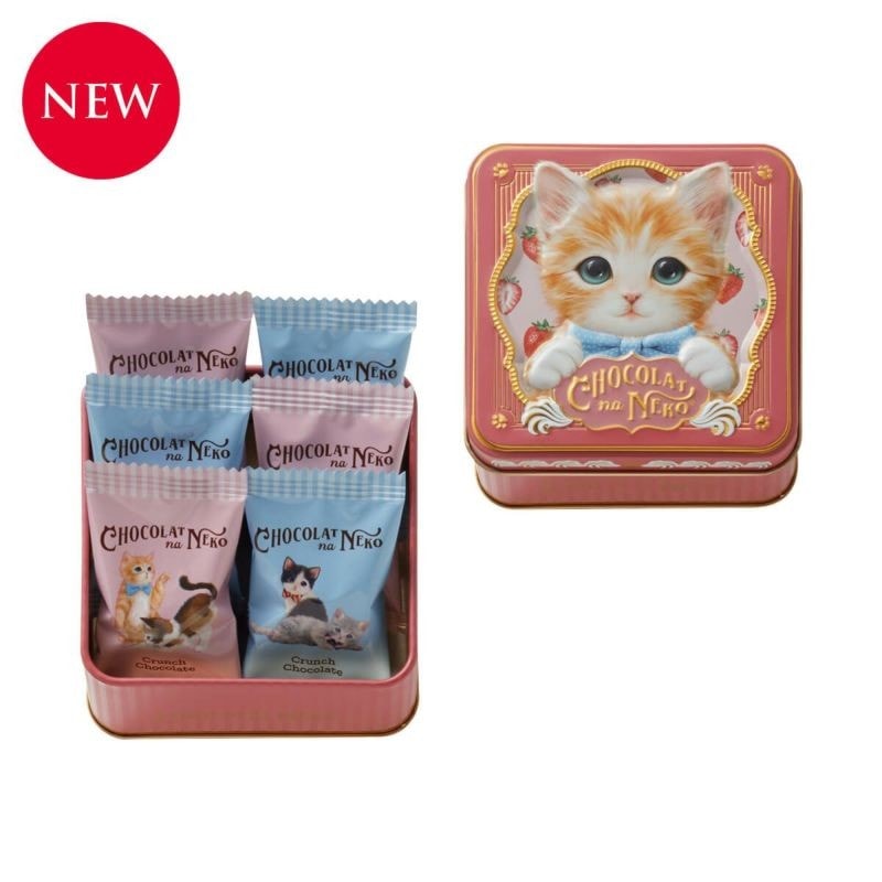 【日本直郵】 日本 摩洛索夫 限時 喵不可言 草莓小貓巧克力禮盒 6粒裝