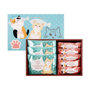 日本WAKAO若尾制果 猫猫睡觉造型曲奇礼盒 巧克力脆脆饼干 8枚 114g【无敌可爱】