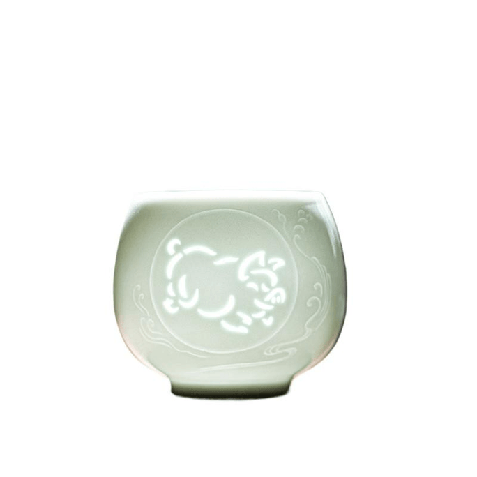 Jingdezhen High-end Master Cup Ceramic Tea Cup Zodiac Cup Hai Zhu 135ML * 1 Piece Set