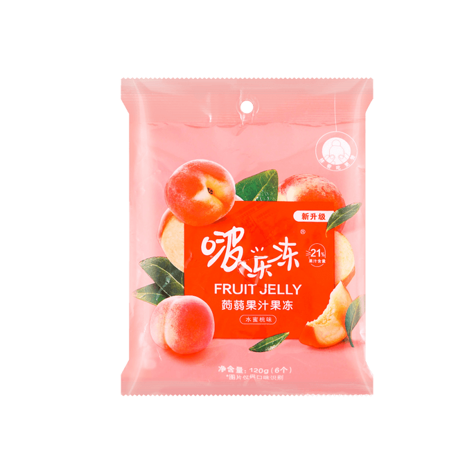 Peach Konjac Jelly - Cool & Refreshing, 6 Pouches, 4.23oz