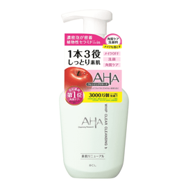日本BCL AHA蘋果按壓式泡沫洗面乳 濃密泡棉 果酸溫和保濕洗卸角質護理3合一 150ml #溫和保濕型 潔淨不緊繃 @COSME