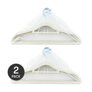 플로킹 옷걸이, 미끄럼 방지, 흔적 없음, 4.96 x 16.26인치, 10개 *2【2팩】