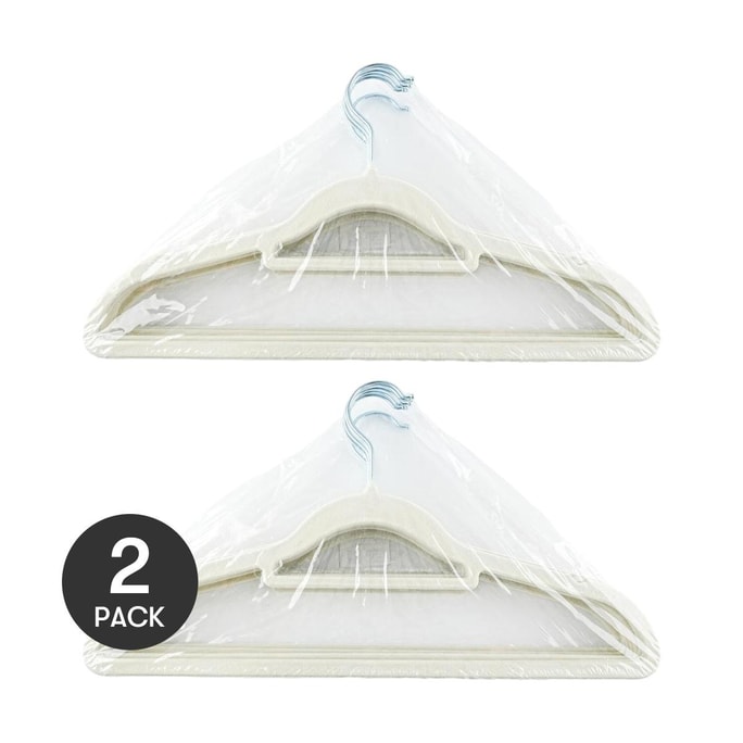 Flocking Clothes Hanger, Non-slip, Traceless, 4.96 x 16.26 inches, 10pcs *2【, 2 Pack】