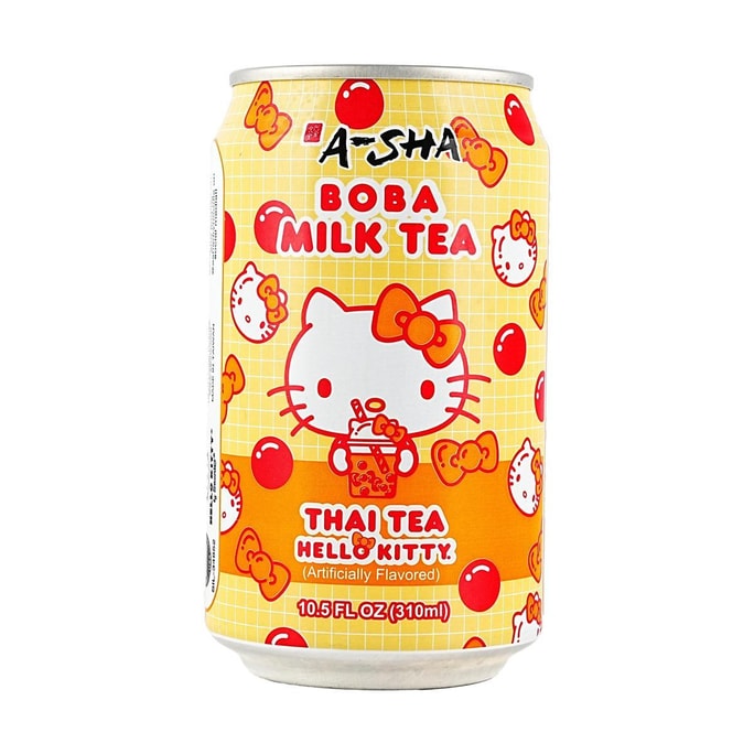 Hello Kitty Boba Can -Thai Tea ,10.5fl oz 