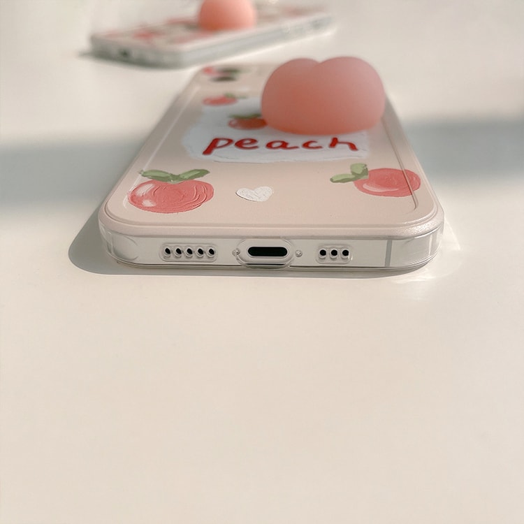 中国からの直送】Apple iPhone 16用 3Dピーチスクイーズスマホケース