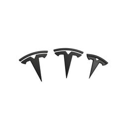 Tesrab Tesla Model 3 Logo Sticker Badge Decals (Matte Black) 3 pieces