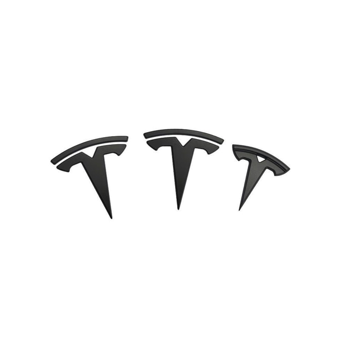 Tesrab Tesla Model Y Logo Sticker Badge Decals (Matte Black) 3 pieces