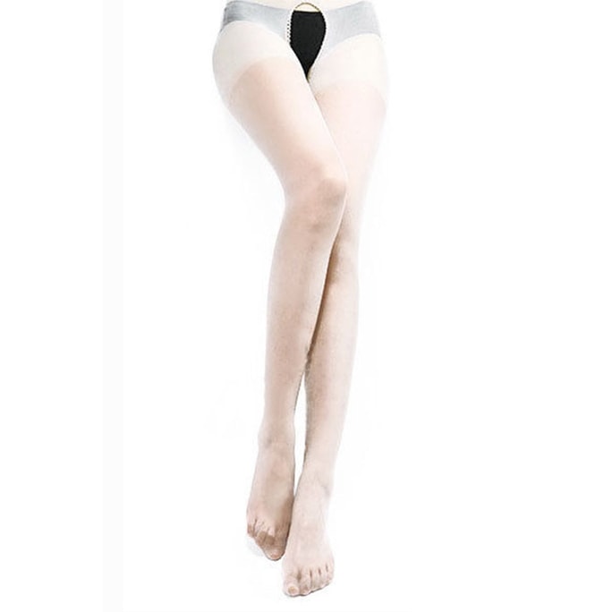 Sexy Underwear Open Crotch One-piece Silk Stockings White