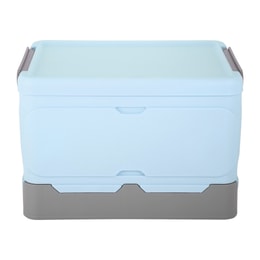 折疊收納盒 ROSELIFE 適合書籍 零食 玩具等的收納盒 便攜式家用 汽車收納箱 13.5" X 9.0" X9.0" 中型藍