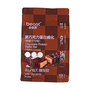 輕食獸 黑巧克力蛋白威化棒 低卡代餐點心 醇香可可口味 袋裝200g【含蛋白質51g】