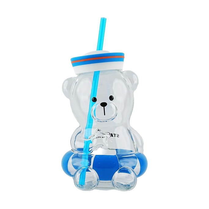 Bear Straw Glass Cup 800ml [Summer Seaside]