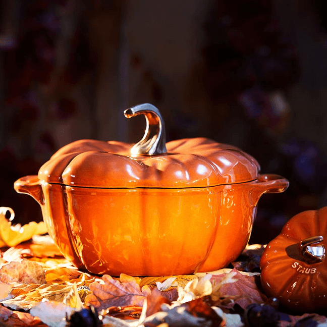 法国STAUB珐宝 铸铁珐琅锅南瓜锅 搪瓷锅汤锅煲汤焖烧锅无涂层 焦橙色 3.5Qt【微压锅更入味】