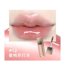 Ice Iron 2.0 Upgraded Mirror Lip Glaze Long-Lasting Transfer-Resistant Lip Gloss Moisturizing Lip Serum Smooths Lip Lines #12 Peach Soda【Low-Saturation Barely-There Dusty Pink】