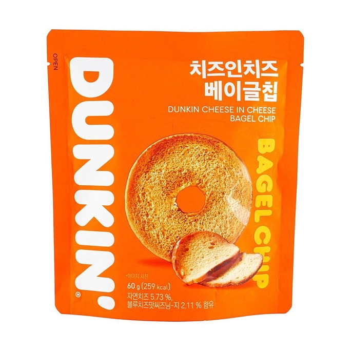 Dunkin Cheese-In-Cheese Bagel Chip 2.11 oz【GS25 Popular Products】