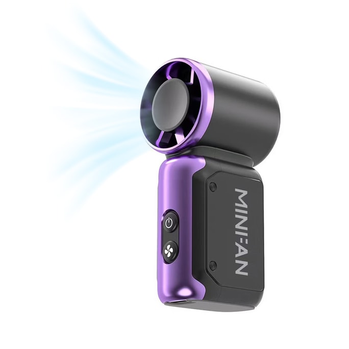 【Instant Ice Fast Cooling】Purple Black Mecha Mini Turbo Handheld Fan, Brushless Motor Cold Chip, 199 Wind Speed, Low Noise Long Battery, Match Ice Patch Sun Hat For Outdoor Daily Use