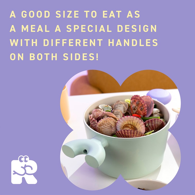 BETTER FINGER Cast Aluminum Casserole Pot Stockpot with Lid Blue 7" 6