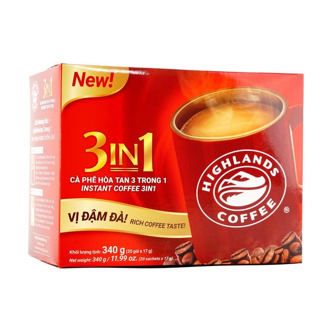 Boxed Instant Coffee 3-in-1,12 oz