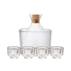 PINZTEA green glass warm wine set 1 pot 1 cylinder 4 cups