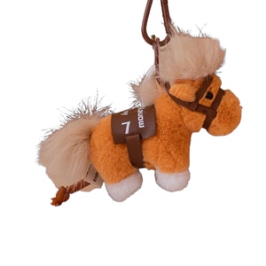 New Style Horse Brings Wealth Year of the Horse Plush Doll Keychain Charm Brown F 1Piece