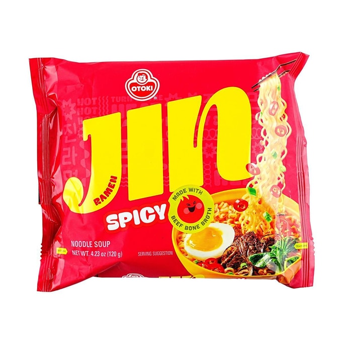 Jin Ramen- Korean Style Instant Noodles , Spicy Flavor , Single Serve , 4.23oz【BTS Jin】【ARMY】