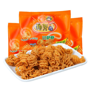 【中国直邮】狗牙儿锅巴小包装比萨卷童年怀旧休闲食品小吃 20g*3包