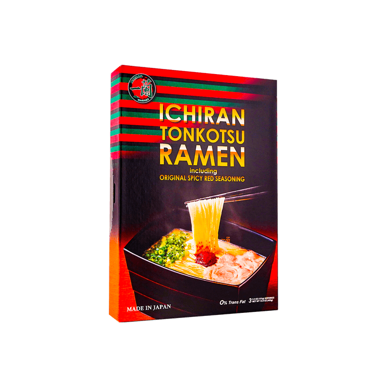 Japanese Ramen Hakata-Style Tonkotsu Flavor with Thin Noodles , Including Spicy Red Seasoning ,3 Servings, 13.6 oz 9