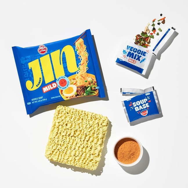 Jin Ramen-  Korean Style Instant Noodles , Mild Flavor , Single Serve , 4.23oz