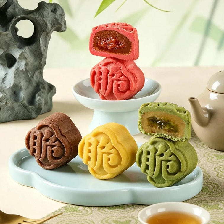 구름 금수 월병 선물 세트, 12개입 650g [팥+황남편+망고 포멜로 사고 용암+치즈 맛] 3
