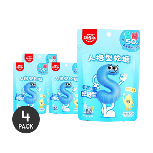 MBTI 성격 테스트 젤리 캔디 레터스 NS, 블루베리 & 소다 맛, 1.59온스 *4【4팩】【포장은 다를 수 있습니다】