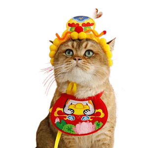 [중국 직배송] 화위안 애완용품 새해 애완용 용머리 세트, 사이즈 S, 1.8~3.6kg * 1개