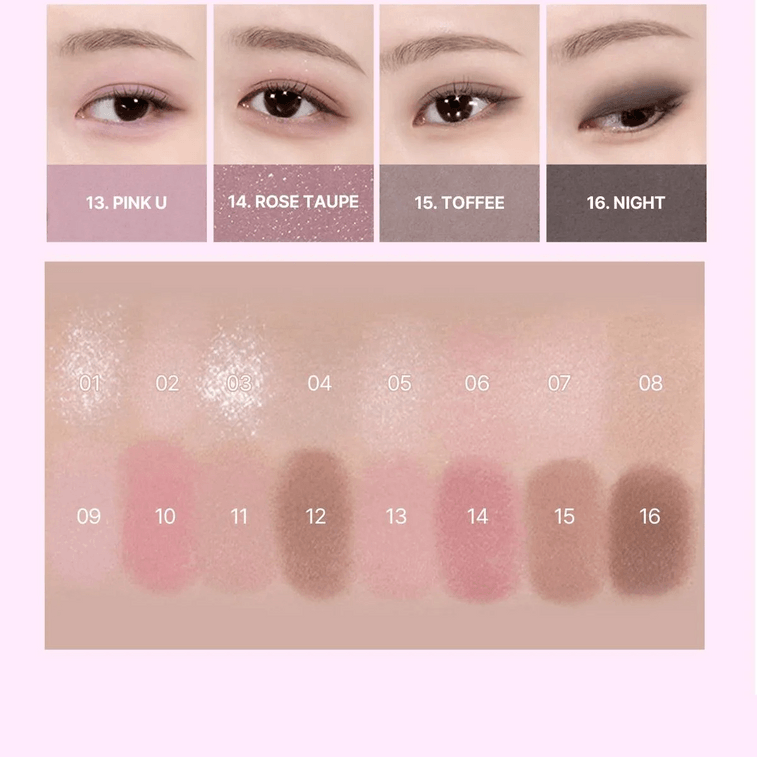 Soft Blurring Eye Palette 10 Lazy Pink Blurring 0.45oz 【Soft Blurring】【Smooth Texture】 4