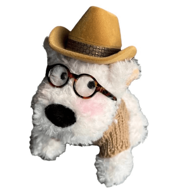 【中國直郵】良工好物 咖色西高地戒指盒創意文藝風小狗毛絨公仔戒指盒可愛卡通玩偶擺件收納首飾盒 *1件