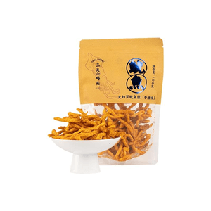 Three Passes Six Docks Shredded Squid Crispy Skin Hand Torn Spicy Satisfy Cravings 108g*1 Bag