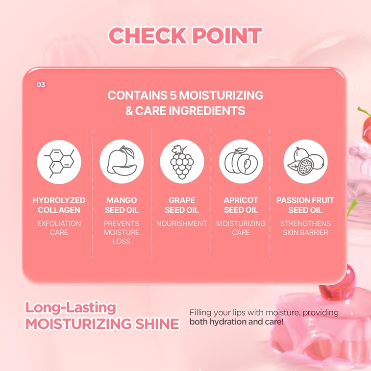 Tangle Jelly Balm Lip GlossHigh Shine · Plumping Effect · Jelly Texture · 9ml 01.Apricot Jelly Bite 3