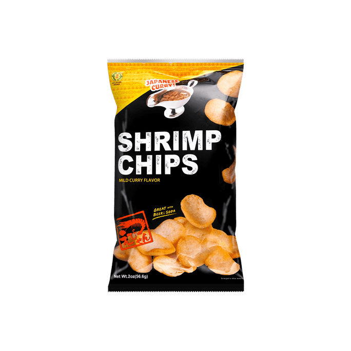 mild japanese curry flavor shrimp chips 2oz