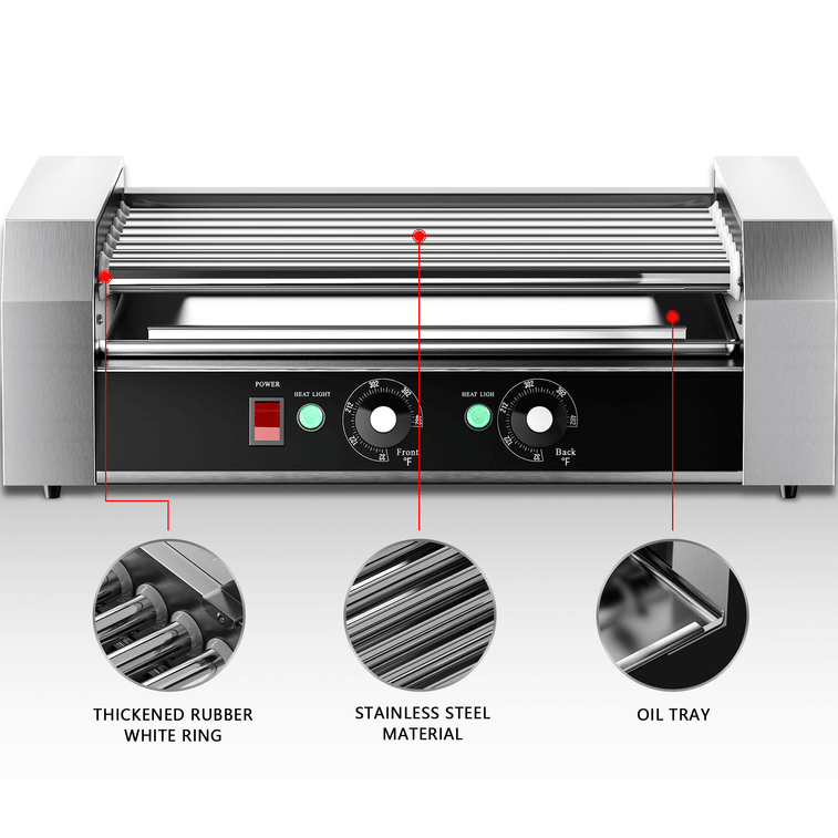 【中国直邮】 美国 Tieasy 热狗烤架18 个热狗容量7 个不粘不锈钢滚筒带可拆卸玻璃盖的烤架热狗烤架900 瓦 4