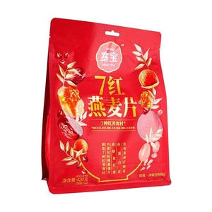 塞寶 7紅燕麥片 12包 420g【紅豆紅米枸杞大棗桂圓桃膠甜菜根7紅食材】【早餐穀物代餐】【高蛋白質膳食纖維】