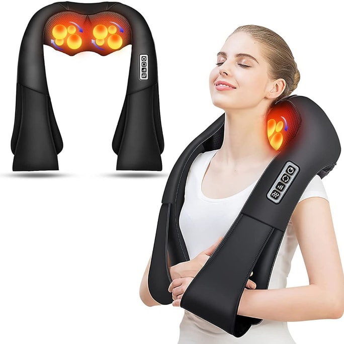 Shiatsu Back and Neck Massager, Back Massager Deep Tissue Kneading Neck and Shoulder Massage with Heat, Electric Massage Pillow Fathers Day Gift Ideas