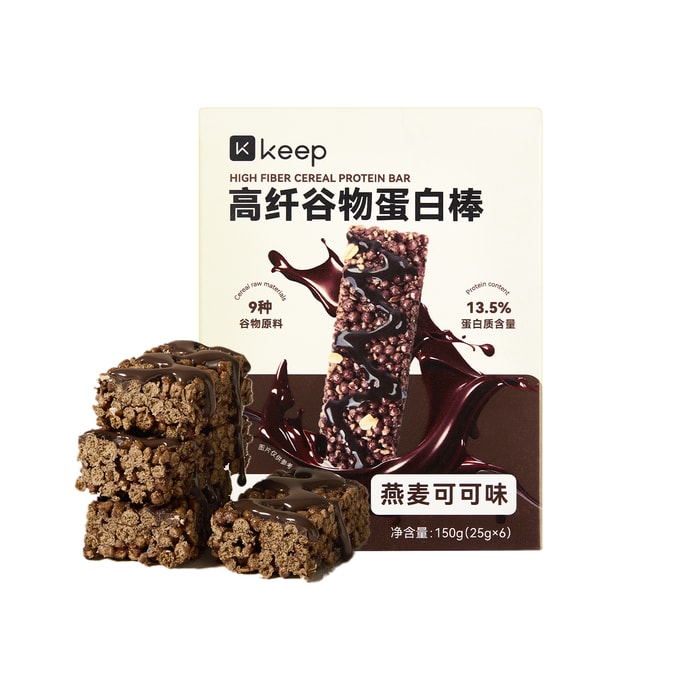 High-Fiber Grain Protein Bar Oat Cocoa Flavor 150g(25g*6)