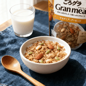 Cisco Gran Meal Macadamia To Almond - Mixed Nuts Granola Cereal, Macadamia Nut Almond Flavor,10.58oz 【Healthy Breakfast】