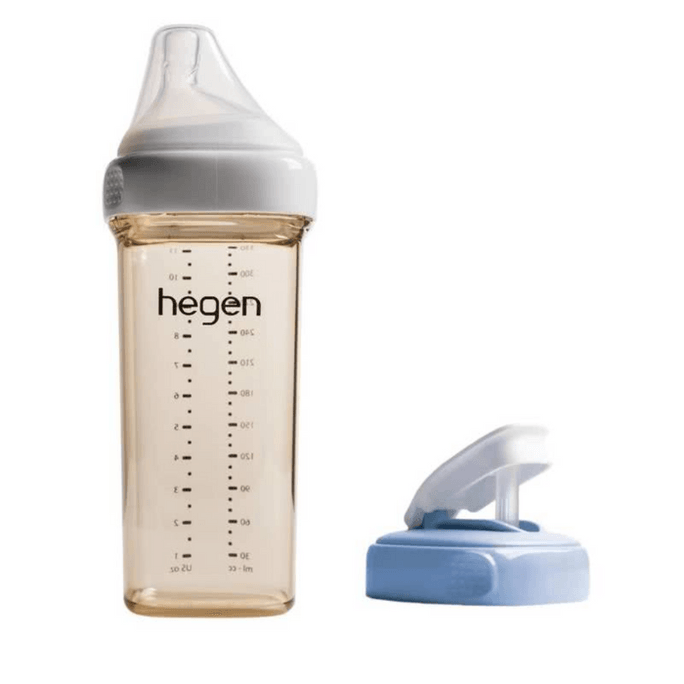 【香港直郵】 新加坡 赫根 嬰兒多功能奶瓶套裝 330ml 奶瓶+吸管蓋杯 瓶蓋顏色隨機發