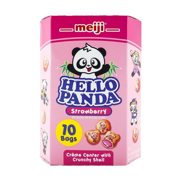 日本MEIJI明治 熊貓夾心餅乾 草莓口味 258g 8