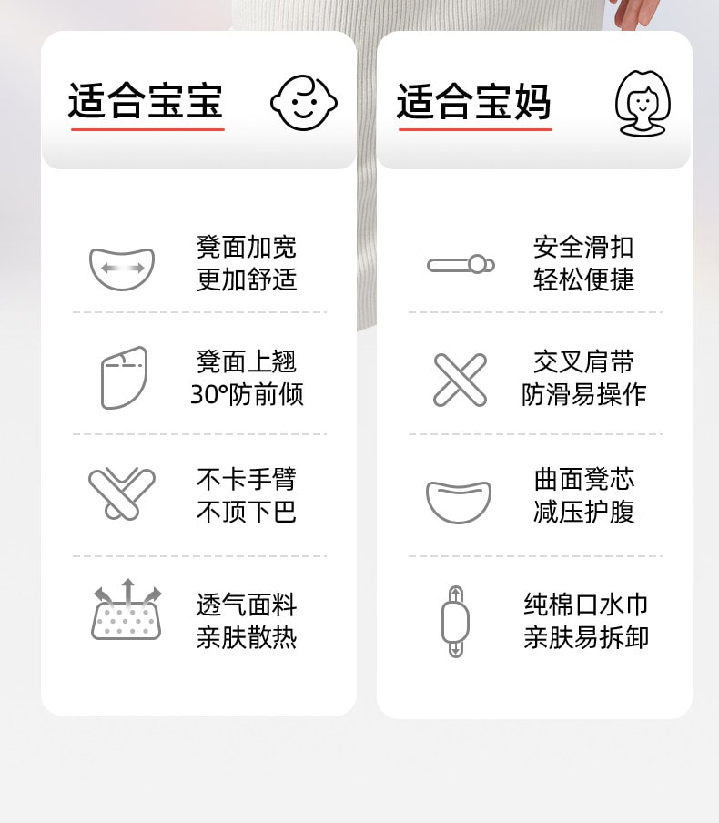 【中国直邮】 爱贝迪拉 腰凳婴儿背带轻便四季小月龄二合一前抱式多功能外出宝宝抱娃神器 松雾灰 1个装