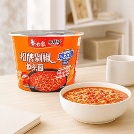 白象 大辣娇招牌剁椒鱼头面 方便面泡面 加大桶 135g【含真实剁椒包】