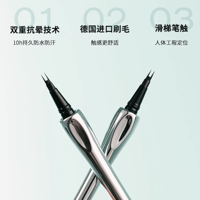 【中国直邮】 三资堂 二叉水眉笔 02 迷灰棕 深色系发色推荐 持久防水不脱色 一笔勾勒 立体野生眉 0.8g 1支 3