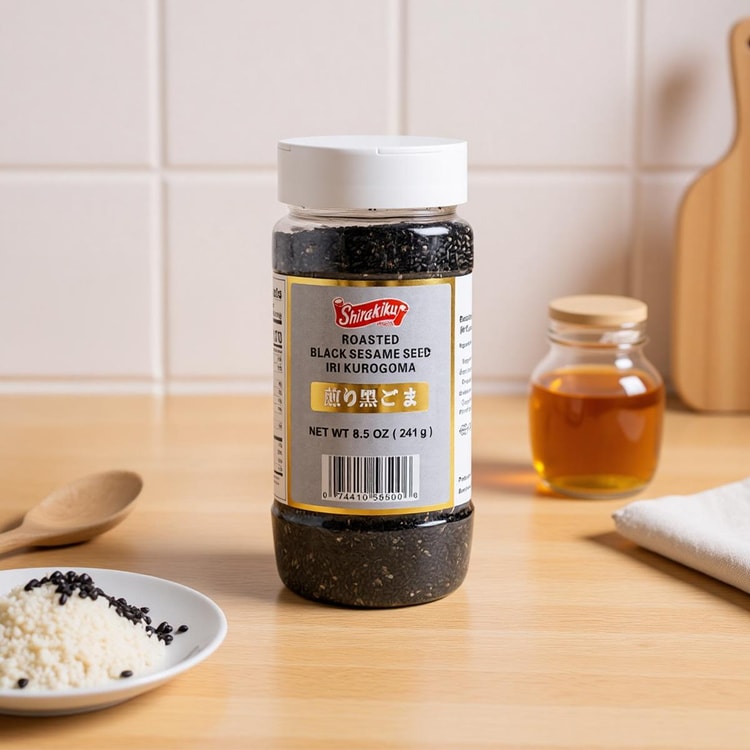 SHIRAKIKU Iri Kurogoma - Roasted Black Sesame Seeds, 8.5 oz