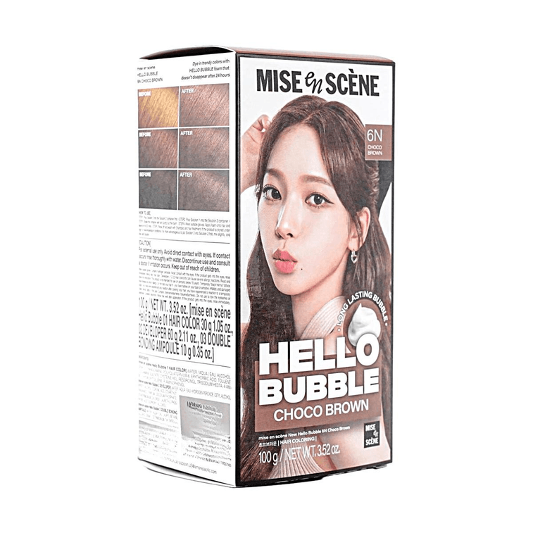 헬로 버블 헤어 염색약, 간편한 헤어 컬러링, 3.52oz. #6N 초코 브라운【에스파, 카리나】 4