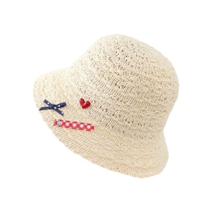 【中国直邮】 HSPM 薄款防晒帽镂空透凉水桶帽渔夫帽遮阳帽 米色F 1个