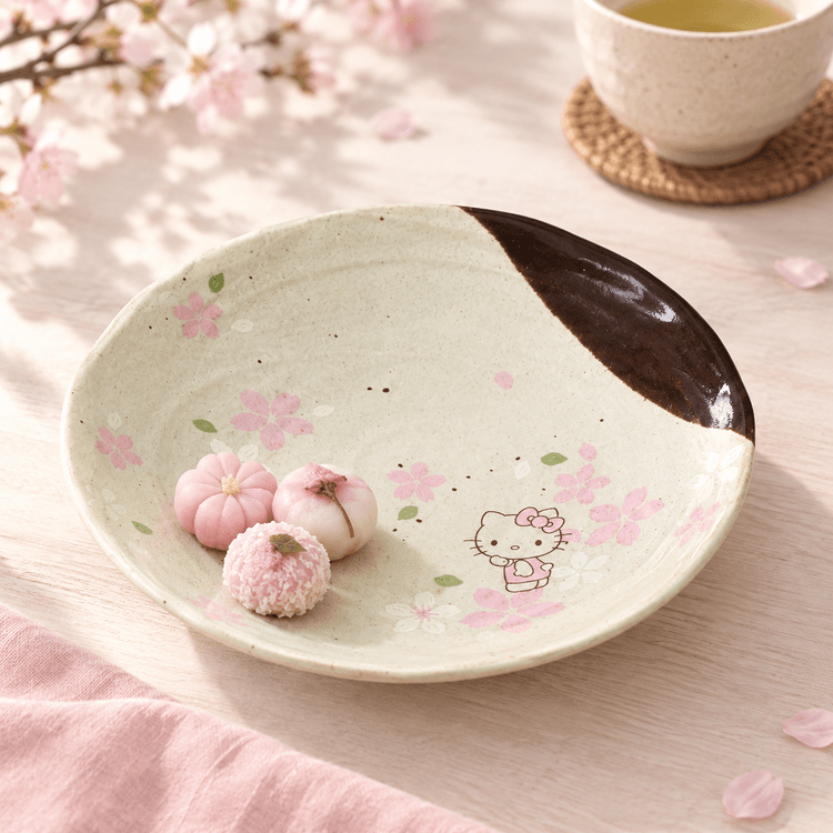 SKATER Skater Hello Kitty Cherry Blossom Deep Plate Mino Ware