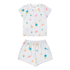 Nest Designs Kids Baby Short Sleeve Two-Piece PJ Set Bamboo Jersey - Summer Pops 4-5Y
